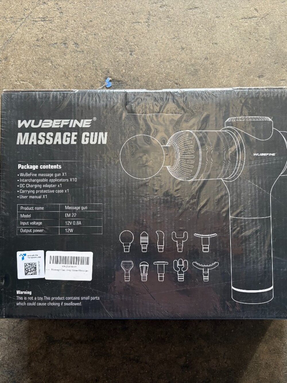 Wubefine EM-22 Massage Gun Deep Tissue Percussion 3200 RPM 10 Heads New
